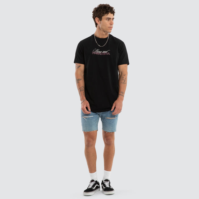 Crimson Dual Curved Tee Jet Black