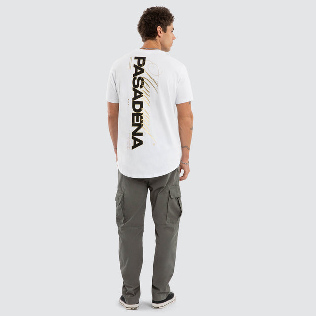 Model wears Zenovar Dual Curved Tee Optical White T-Shirts White – image 5
