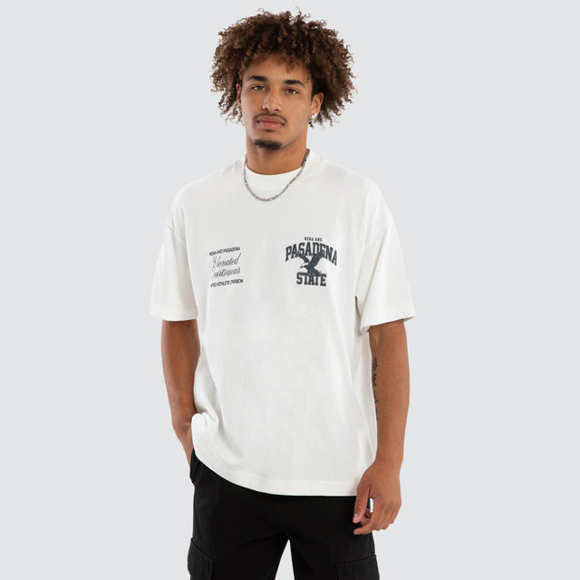 Model wears Semillon Raptor Tee Natural White T-Shirts White – image 3