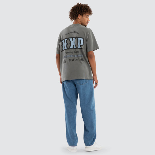Model wears Mistal Raptor Tee Pigment Steel T-Shirts Grey – image 5