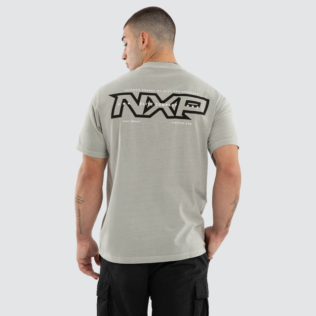 Model wears NXP Ebon Classic Tee Pigment Grey T-Shirts in Grey - Image 1
