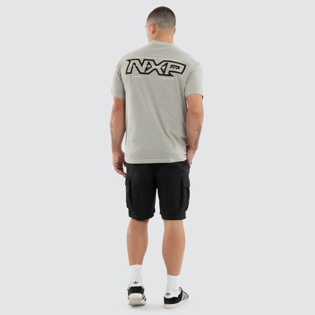 Model wears NXP Ebon Classic Tee Pigment Grey T-Shirts in Grey - Image 5
