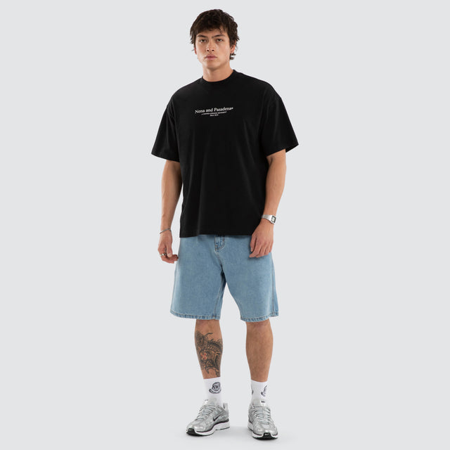 Model wears NXP Nightworks Raptor Tee Black T-Shirts in Black - Image 5