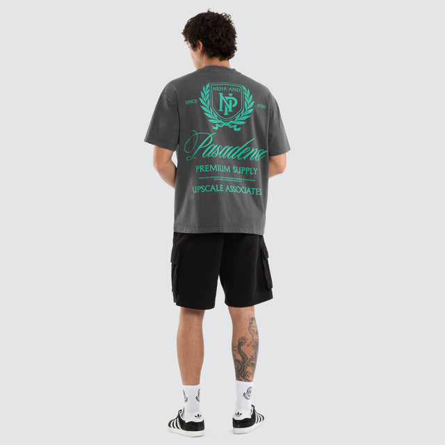 Model wears NXP Sablefire Raptor Tee Pigment Grey T-Shirts in Grey - Image 6