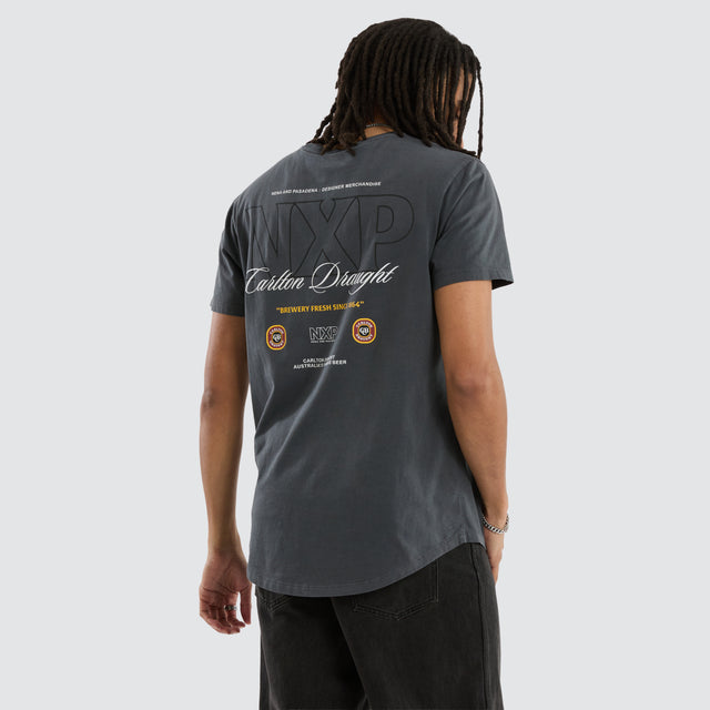 Carlton Draught General Dual Curved Tee Pigment Asphalt