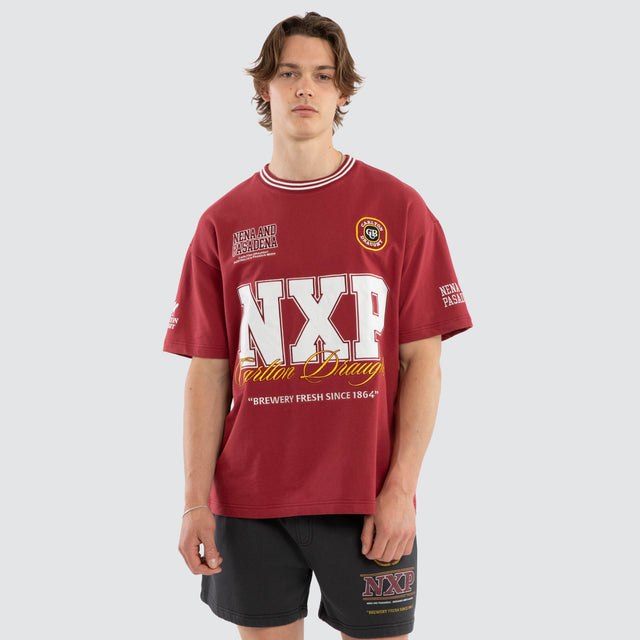 Carlton Draught Spirits Loopback Raptor Tee Burgundy