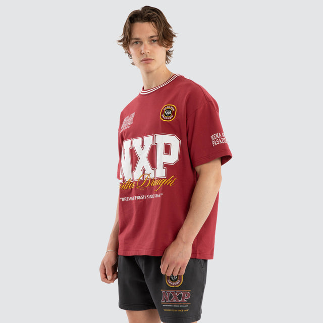 Carlton Draught Spirits Loopback Raptor Tee Burgundy