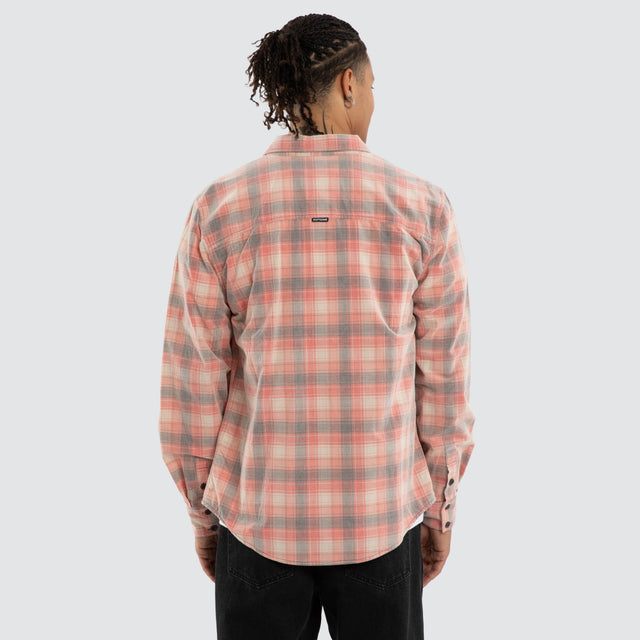 Boundary Long Sleeve Shirt Poppy Red/Oatmeal Check