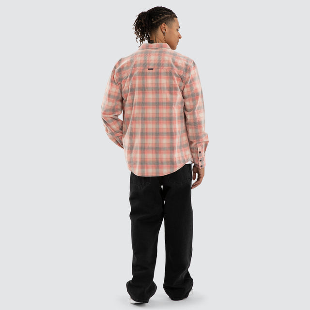 Boundary Long Sleeve Shirt Poppy Red/Oatmeal Check