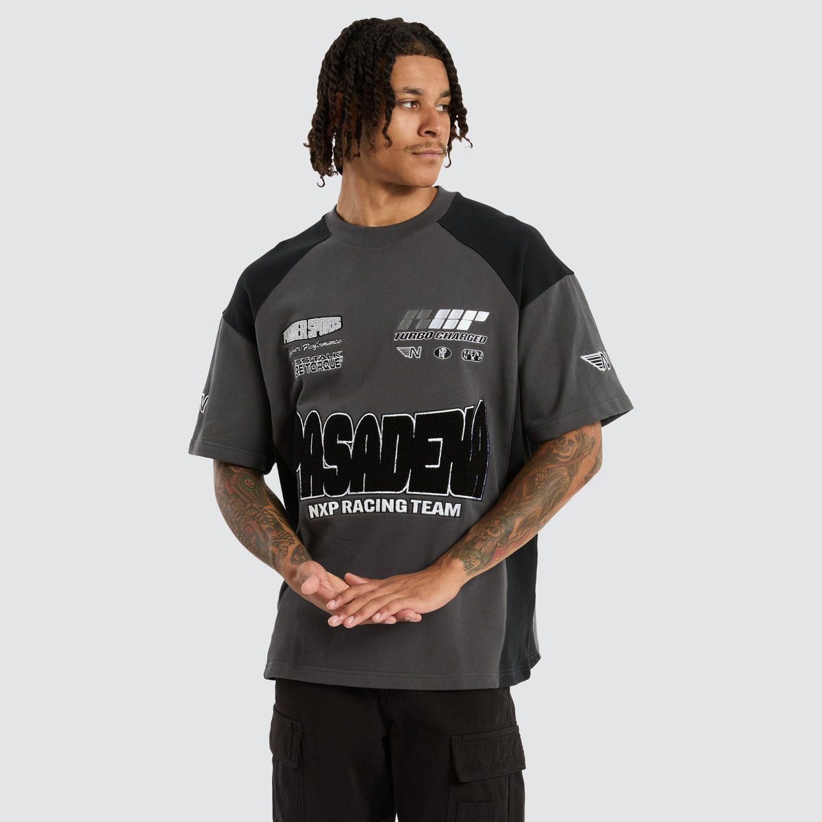 NXP Charged Loopback Raptor Tee in Asphalt/Anthracite | Neverland Store