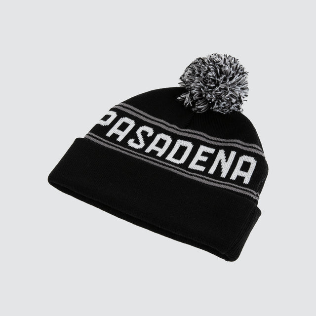 Model wears Crux Beanie Jet Black Headwear Black – image 1