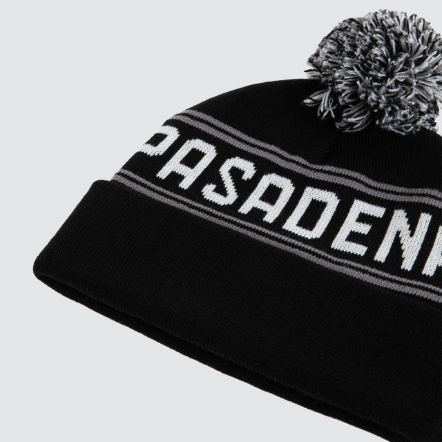 Model wears Crux Beanie Jet Black Headwear Black – image 3