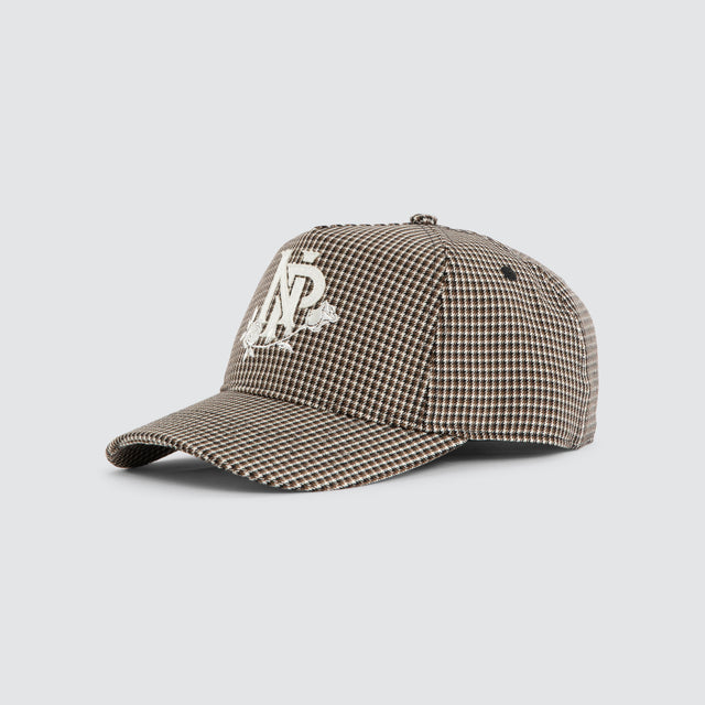 Model wears Gain Cap Micro Check Caps Black – image 2