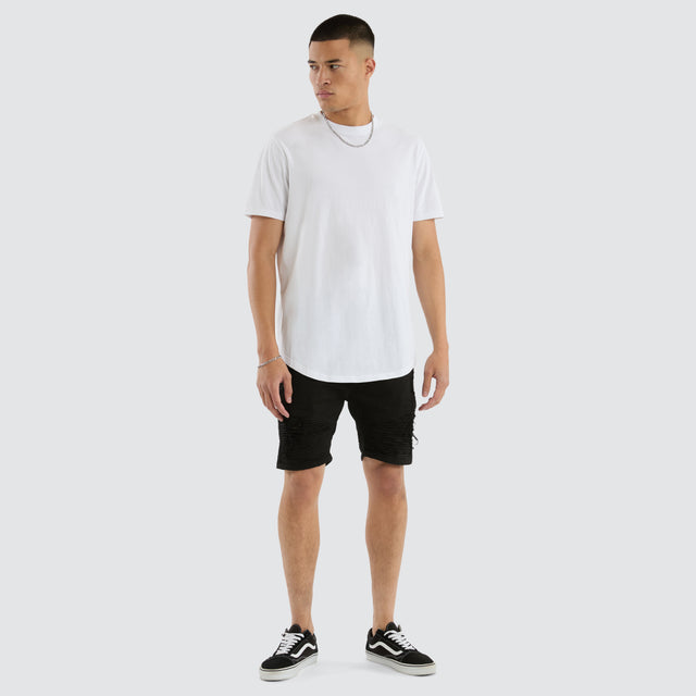 model wears Spitfire Denim Shorts Jet Black Shorts Black - image 2