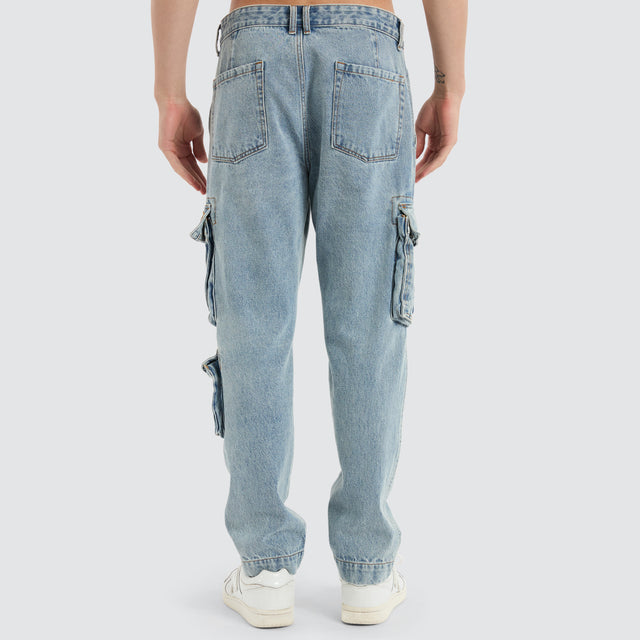 Colby Denim Cargo Pant Herring Blue