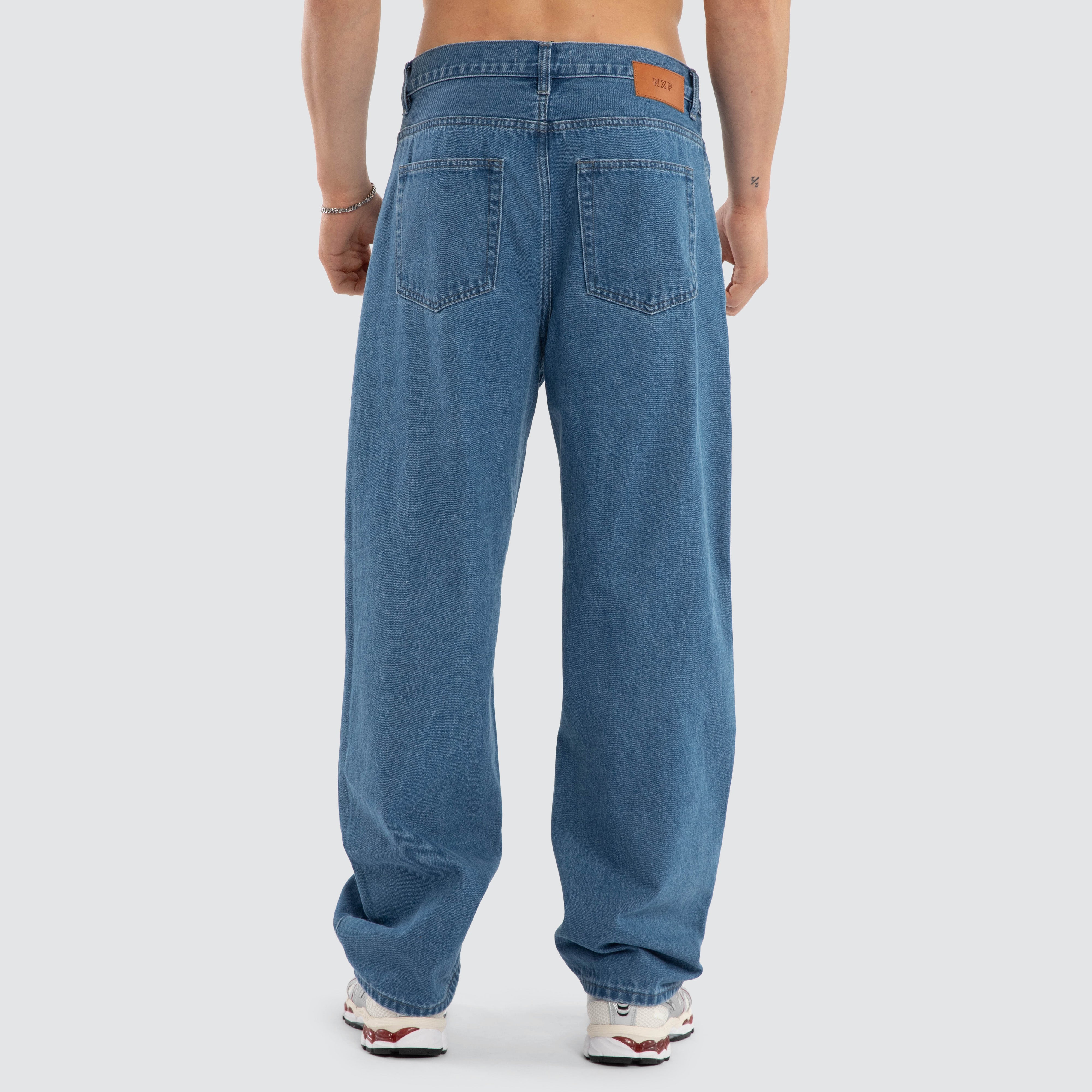 NXP Drive Athletic Baggy Jean in Washed Mid Blue | Neverland Store