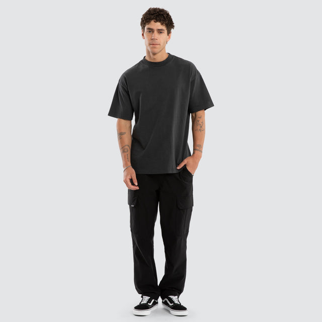 Delta Elastic Waist Nylon Cargo Pant Black