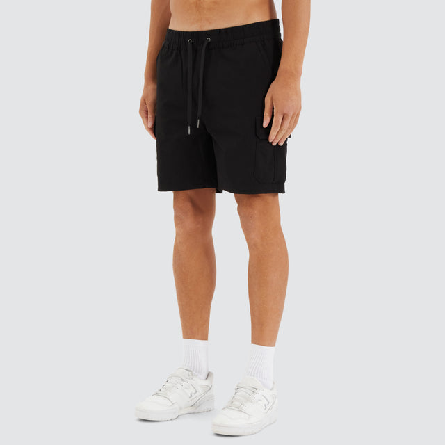 S150 Slim Stretch Cargo Short Black