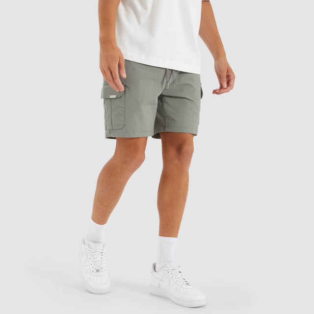 S150 Slim Stretch Cargo Short Slate Grey