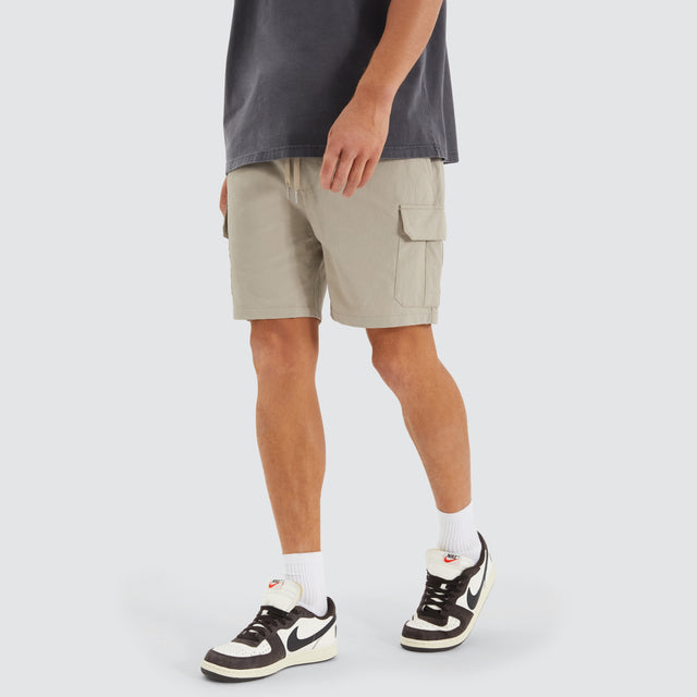 S150 Slim Stretch Cargo Short Stone