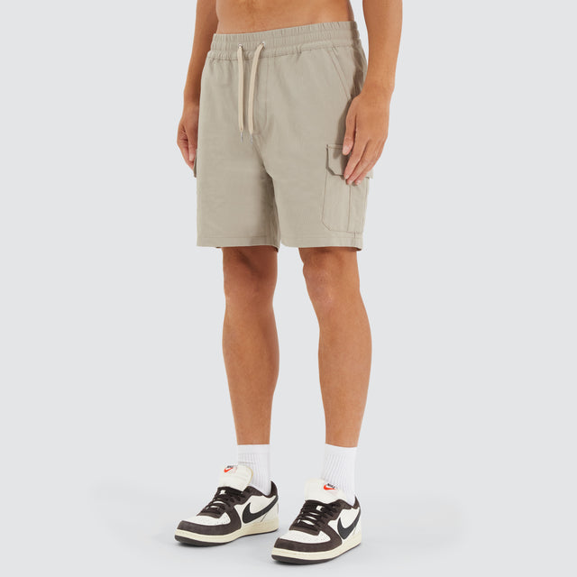 S150 Slim Stretch Cargo Short Stone