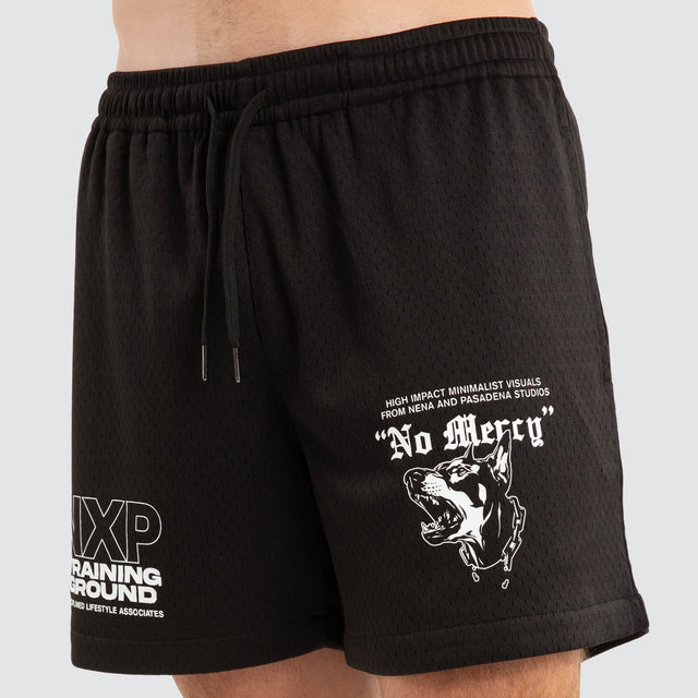 Model wears Mercy Trigger Mesh Short Jet Black Shorts Black – image 5