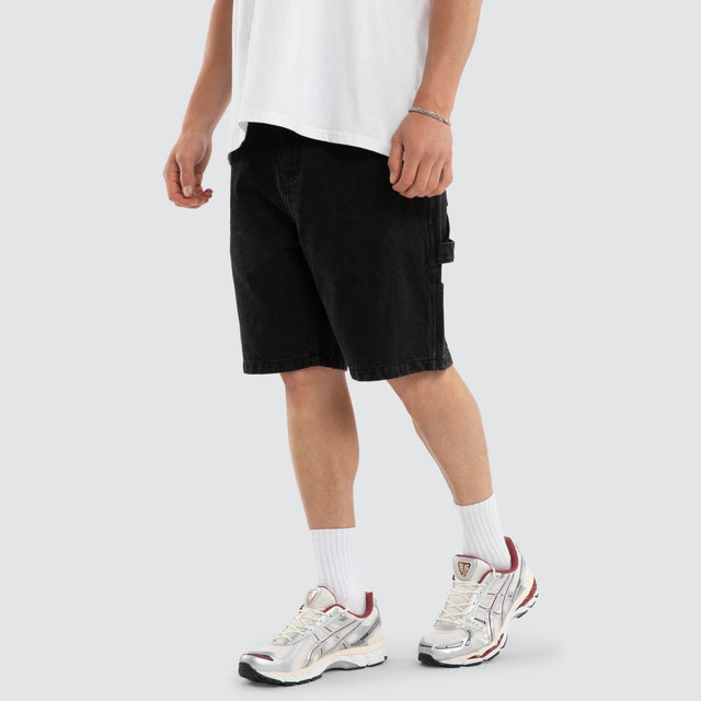 Built Carpenter Jort Shorts Black