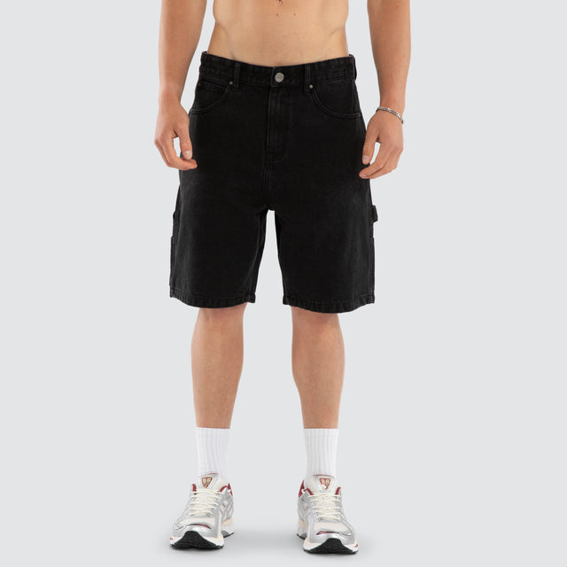 Built Carpenter Jort Shorts Black