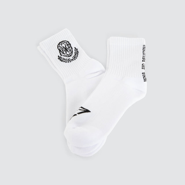 Global Mix 2PK Socks Optical White