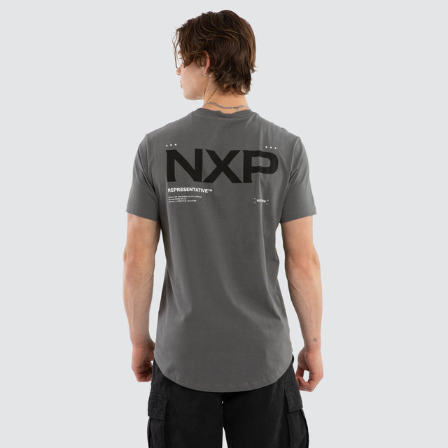 Crime Dual Curved Tee Charcoal