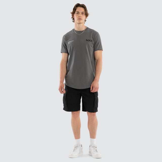 Crime Dual Curved Tee Charcoal