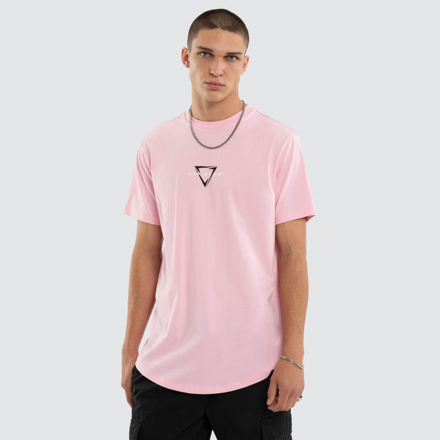 Model wears Inevitable Dual Curved Tee Orchid Pink T-Shirts Pink – image 1