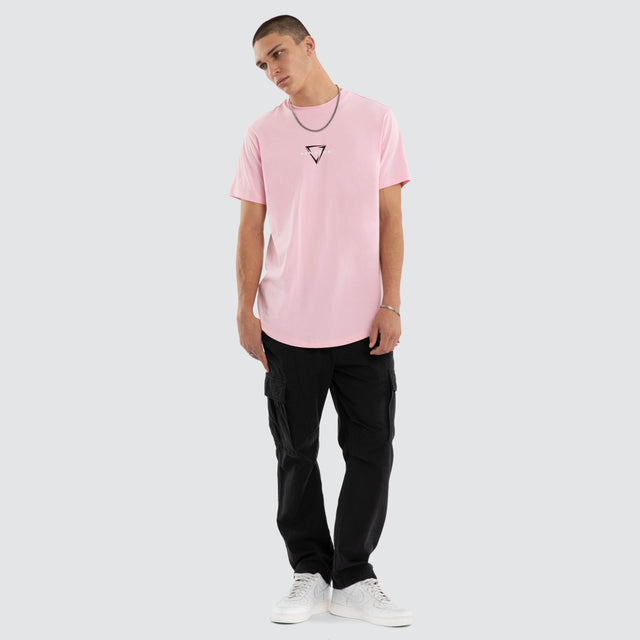 Model wears Inevitable Dual Curved Tee Orchid Pink T-Shirts Pink – image 5