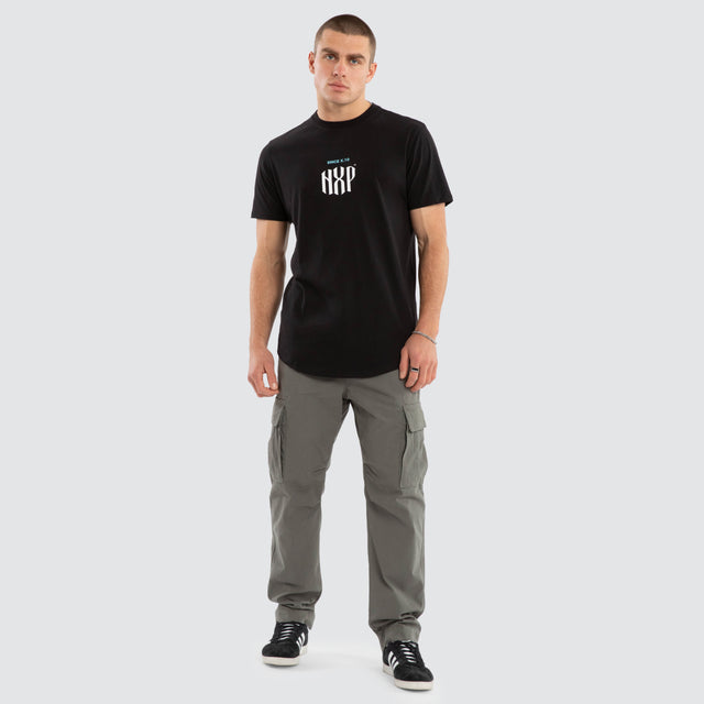 Stronger Dual Curved Tee Jet Black