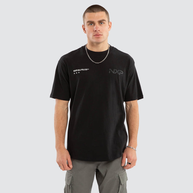 Heart Box Fit Scoop Tee Jet Black