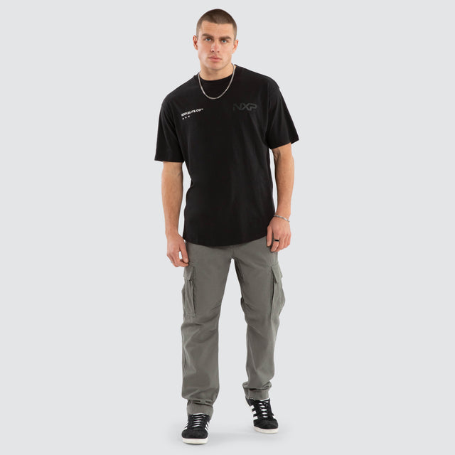 Heart Box Fit Scoop Tee Jet Black