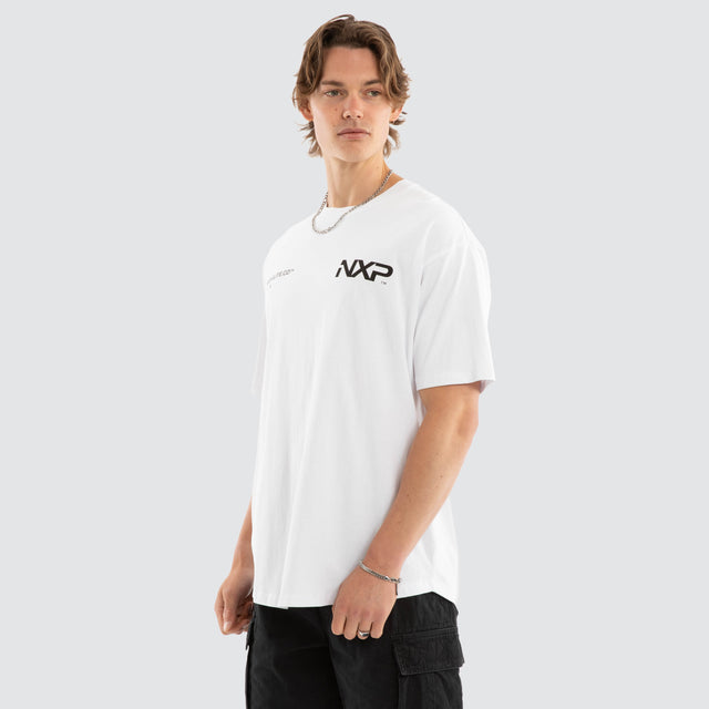 Heart Box Fit Scoop Tee Optical White