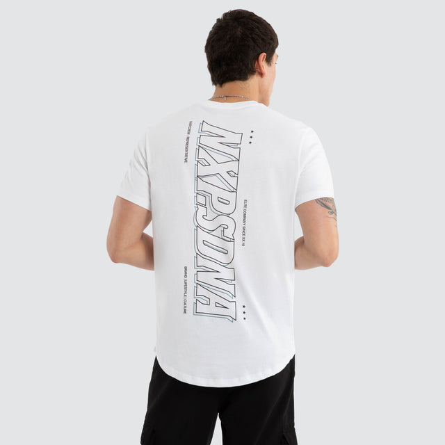 Burns Dual Curved Tee Optical White