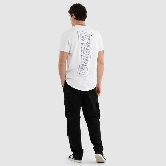 Burns Dual Curved Tee Optical White