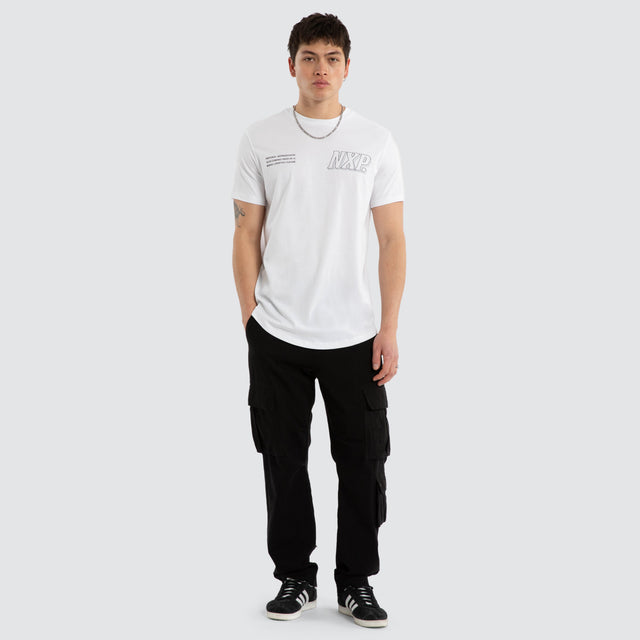 Burns Dual Curved Tee Optical White