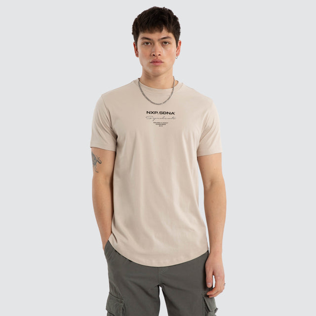 Model wears Origin Dual Curved Tee Dove T-Shirts Grey – image 3