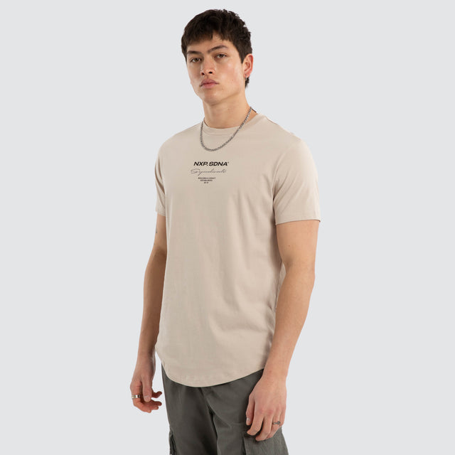 Model wears Origin Dual Curved Tee Dove T-Shirts Grey – image 4
