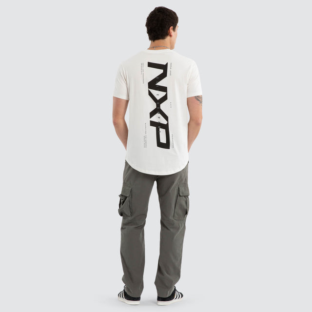 Deliberate Dual Curved Tee Natural White