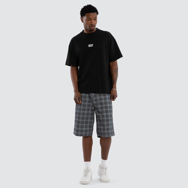 Model wears Foundation Raptor Tee Anthracite Black T-Shirts Black – image 5