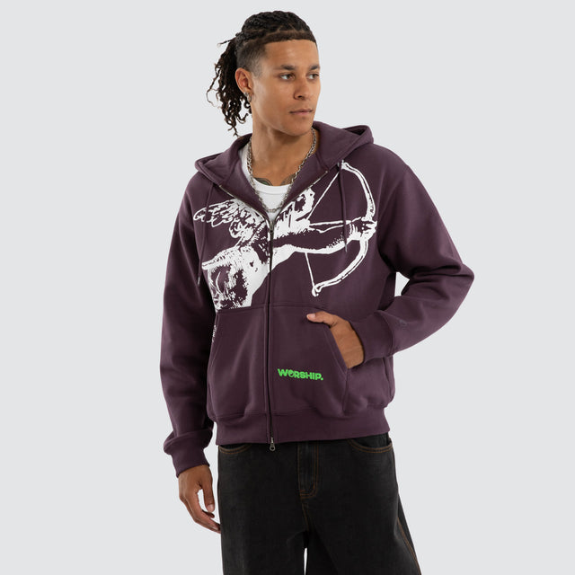 Big Cherub Zip Hoodie Blackberry