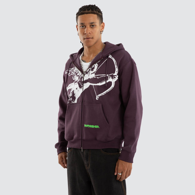 Big Cherub Zip Hoodie Blackberry