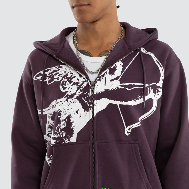 Big Cherub Zip Hoodie Blackberry