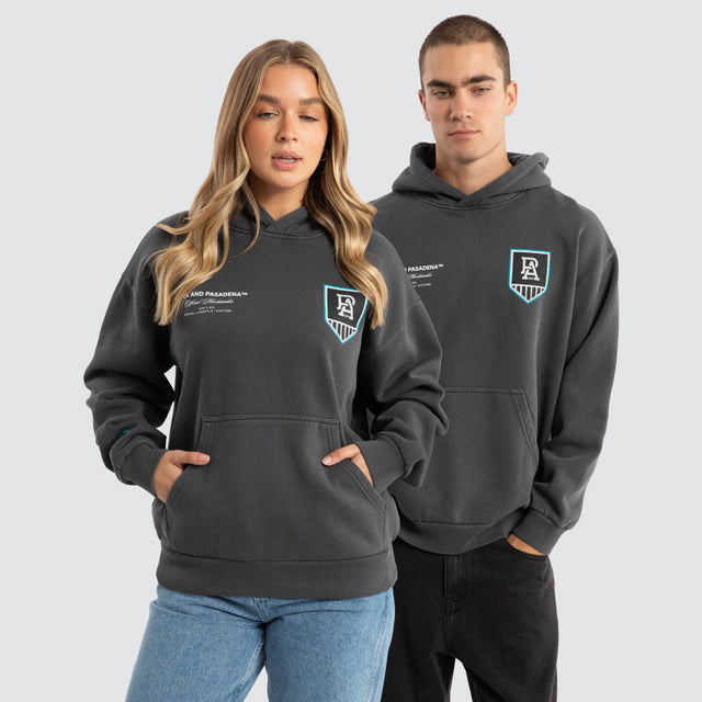 Port Adelaide Power AFL Vintage Hoodie Pigment Asphalt