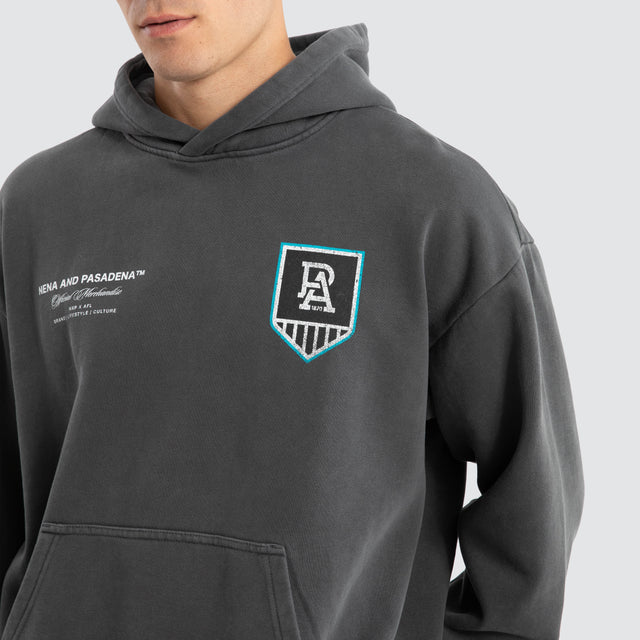 Port Adelaide Power AFL Vintage Hoodie Pigment Asphalt