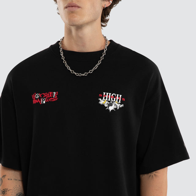 Fusion Box Crop Tee Black